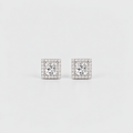 3.50 Ct. Lab Grown Diamond Princess Cut Halo Earrings (VS-EF)