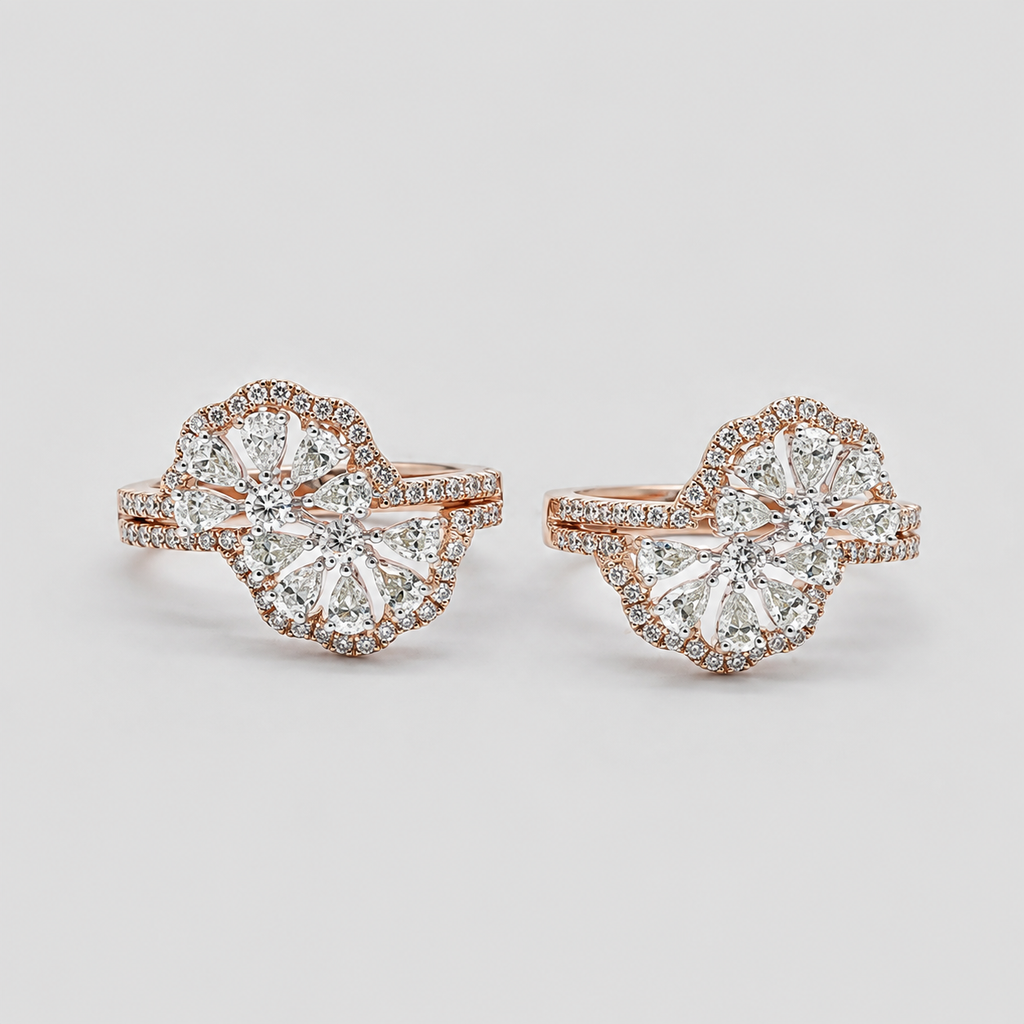 1 Ct. Multi Cut Lab Grown Diamond Cluster Earrings (VS-EF)