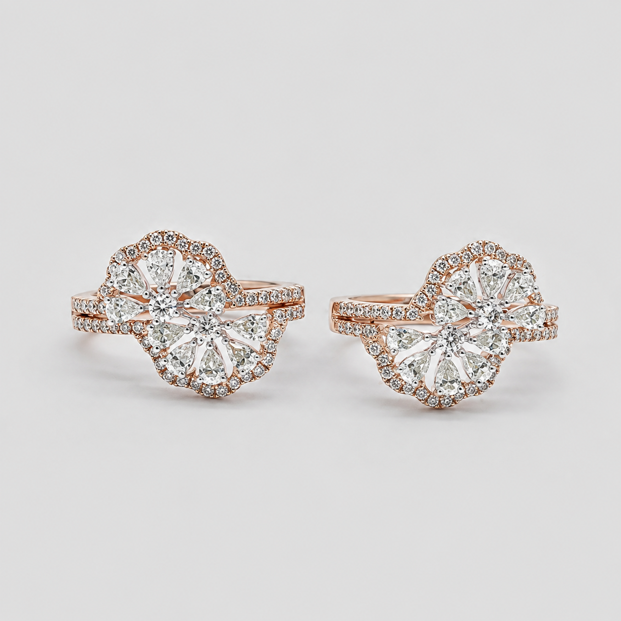 1 Ct. Multi Cut Lab Grown Diamond Cluster Earrings (VS-EF)
