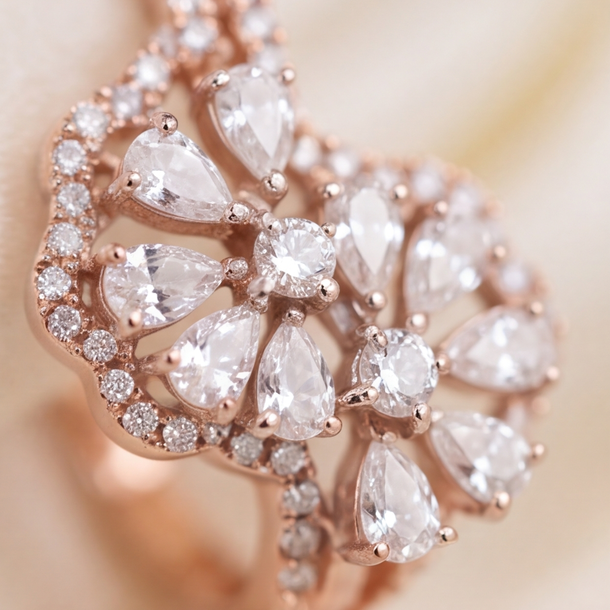 1 Ct. Multi Cut Lab Grown Diamond Cluster Earrings (VS-EF)