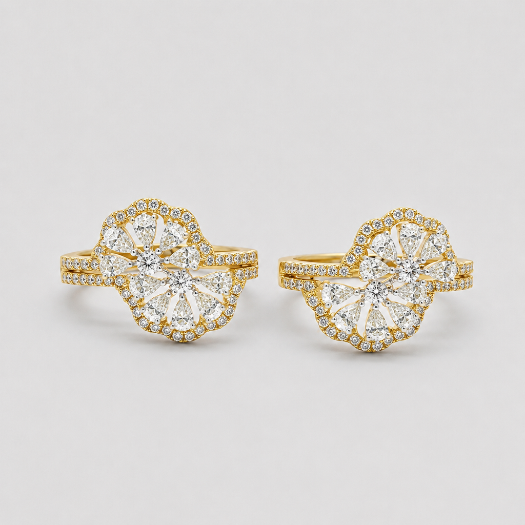 1 Ct. Multi Cut Lab Grown Diamond Cluster Earrings (VS-EF)