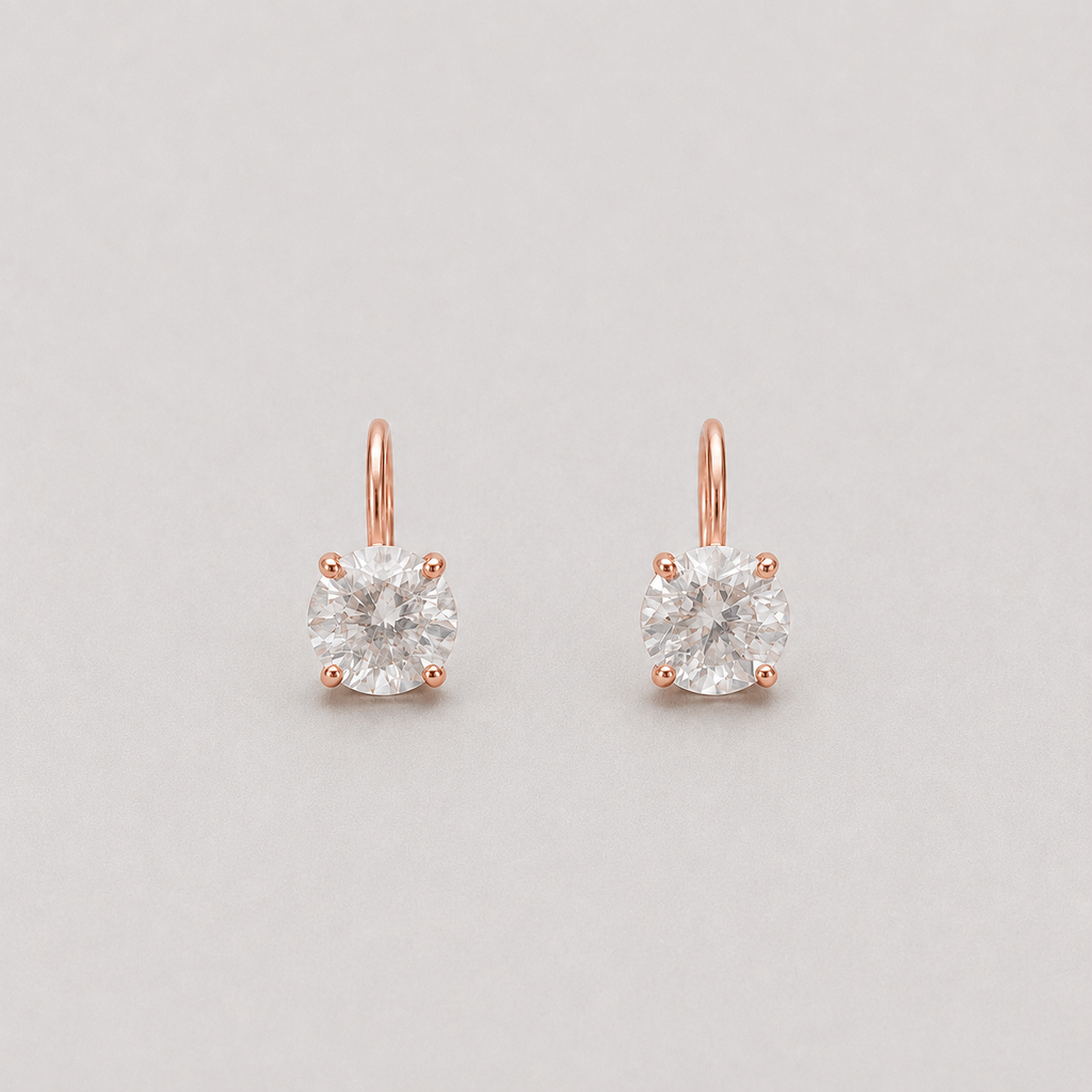 3 Ct. Round Cut Lab Grown Diamond Dangle Earrings (VS-EF)