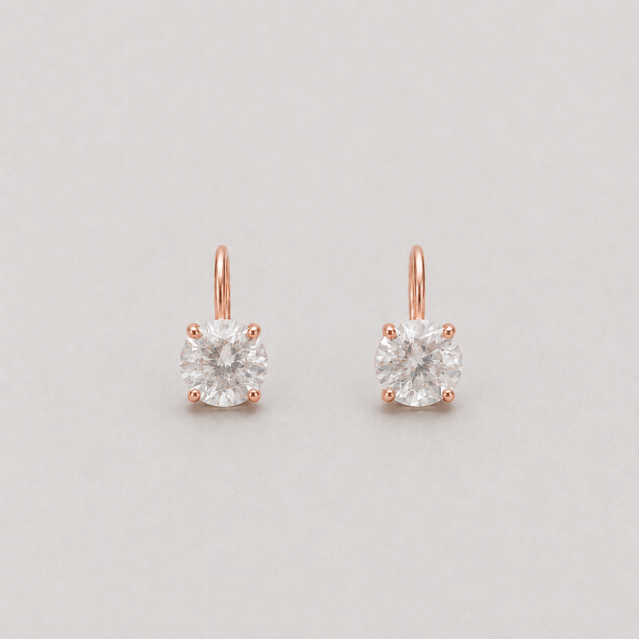 3 Ct. Round Cut Lab Grown Diamond Dangle Earrings (VS-EF)