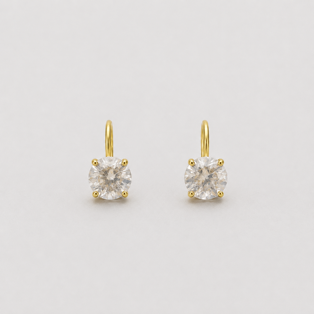 3 Ct. Round Cut Lab Grown Diamond Dangle Earrings (VS-EF)
