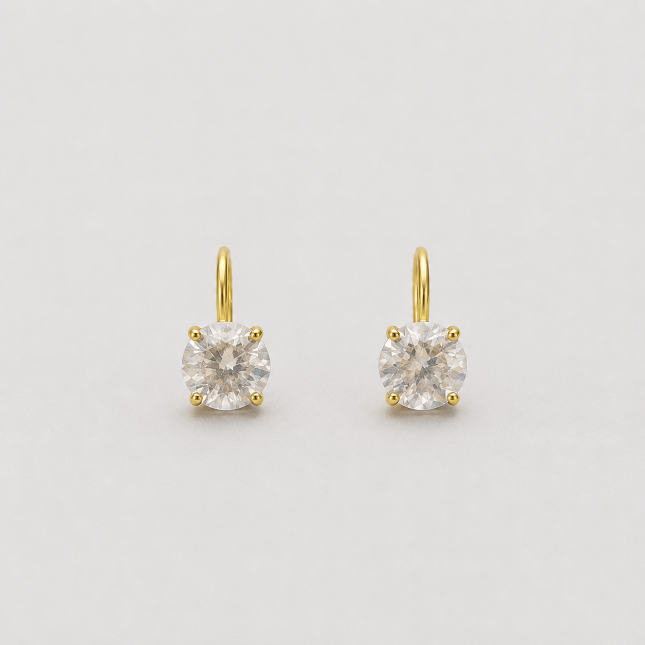 3 Ct. Round Cut Lab Grown Diamond Dangle Earrings (VS-EF)