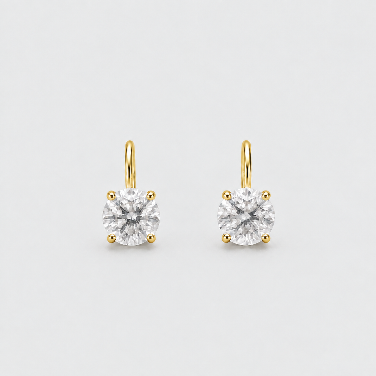 3 Ct. Round Cut Lab Grown Diamond Dangle Earrings (VS-EF)