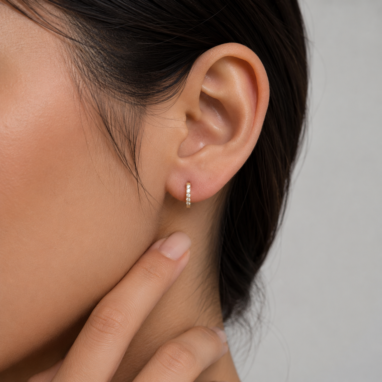 Lab Grown Diamond Round Cut 0.35 Ct. Hoop Earrings (VS-EF)