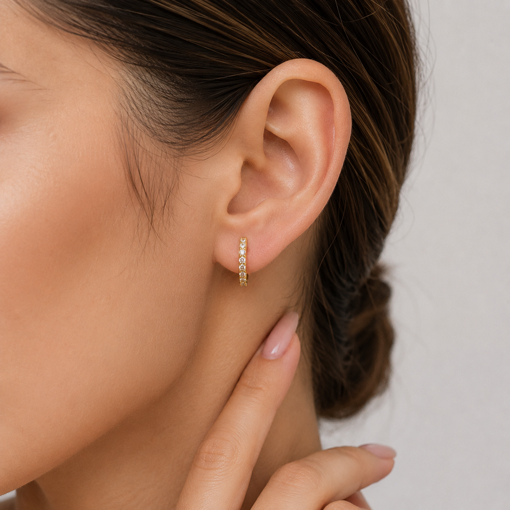 Lab Grown Diamond Round Cut 0.40 Ct. Hoop Earrings (VS-EF)