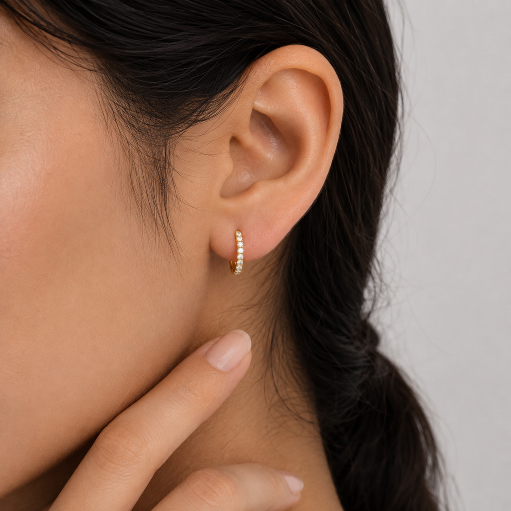Round Cut Lab Grown Diamond Hoop Earrings 0.30 Ct. (VS-EF)