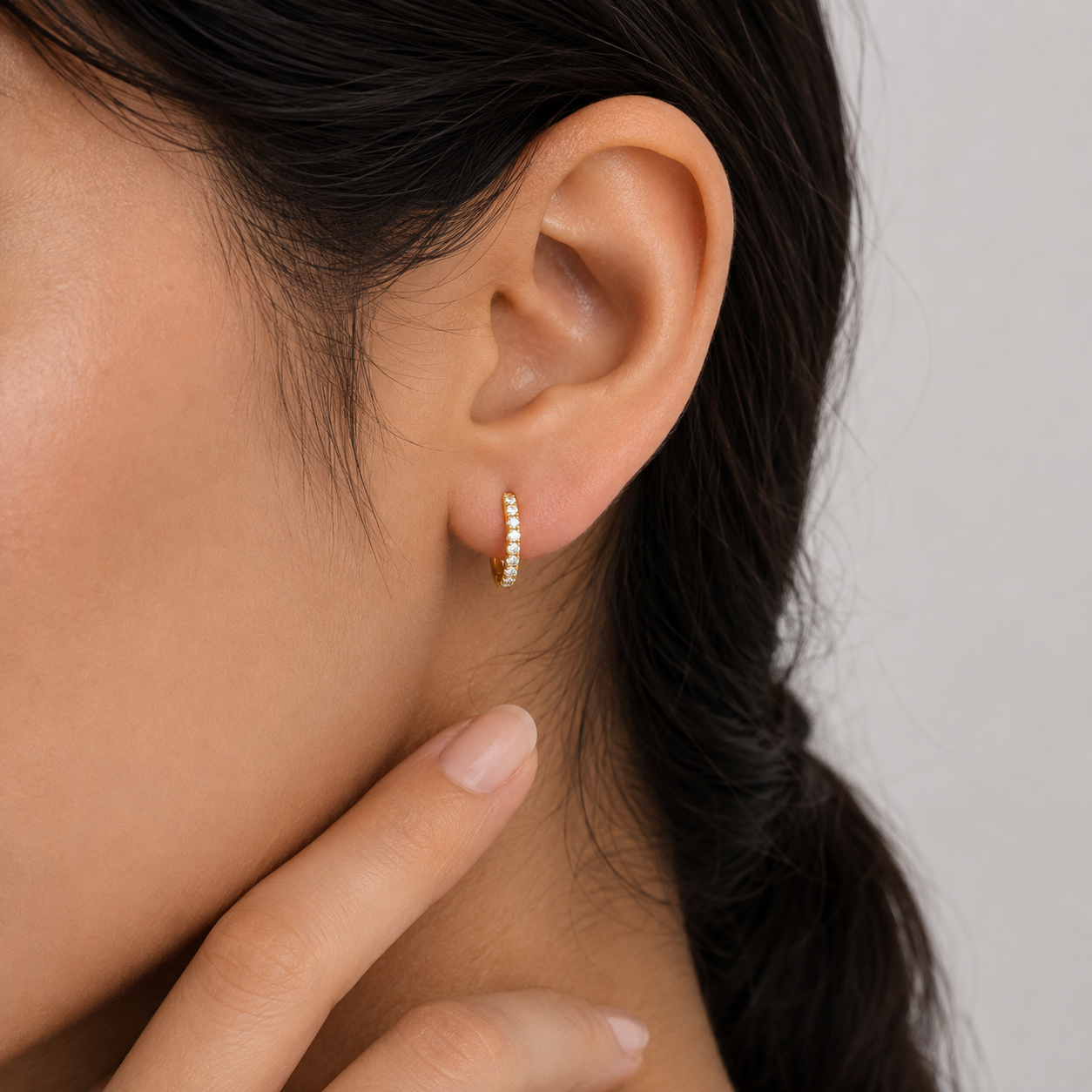 Round Cut Lab Grown Diamond Hoop Earrings 0.30 Ct. (VS-EF)
