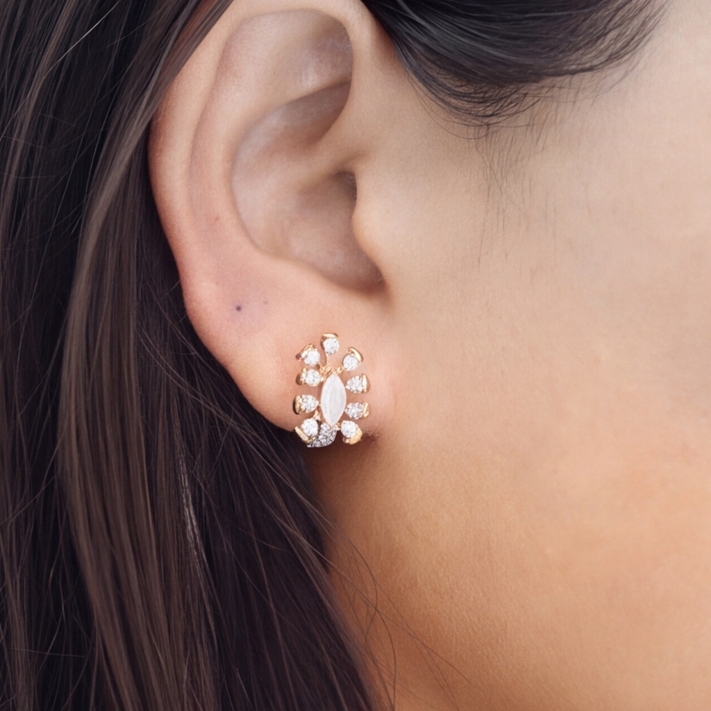 1 Ct. Lab Grown Diamond Multi Cut Cluster Earrings (VS-EF)