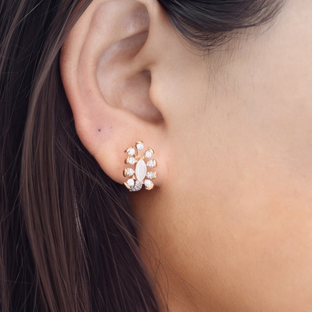 1 Ct. Lab Grown Diamond Multi Cut Cluster Earrings (VS-EF)
