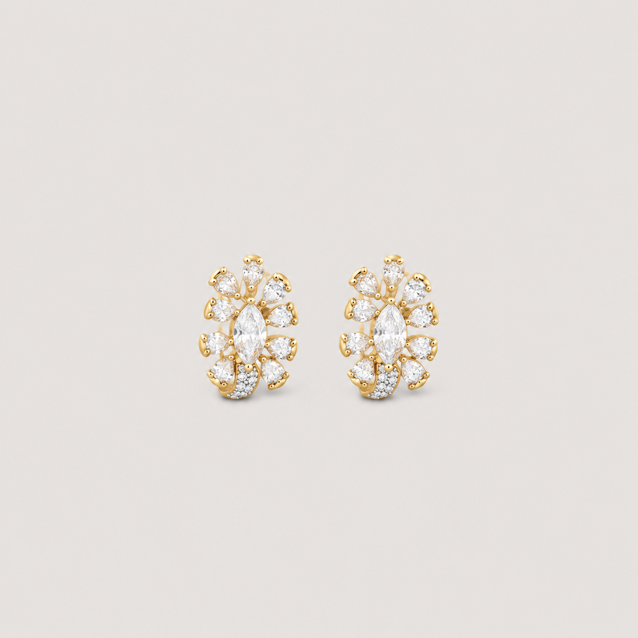 1 Ct. Lab Grown Diamond Multi Cut Cluster Earrings (VS-EF)