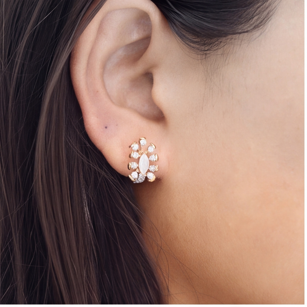 1 Ct. Lab Grown Diamond Multi Cut Cluster Earrings (EF/VVS-VS)