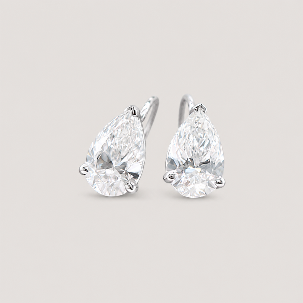 3 Ct. Lab Grown Diamond Pear Cut Dangle Earrings (VS-EF)