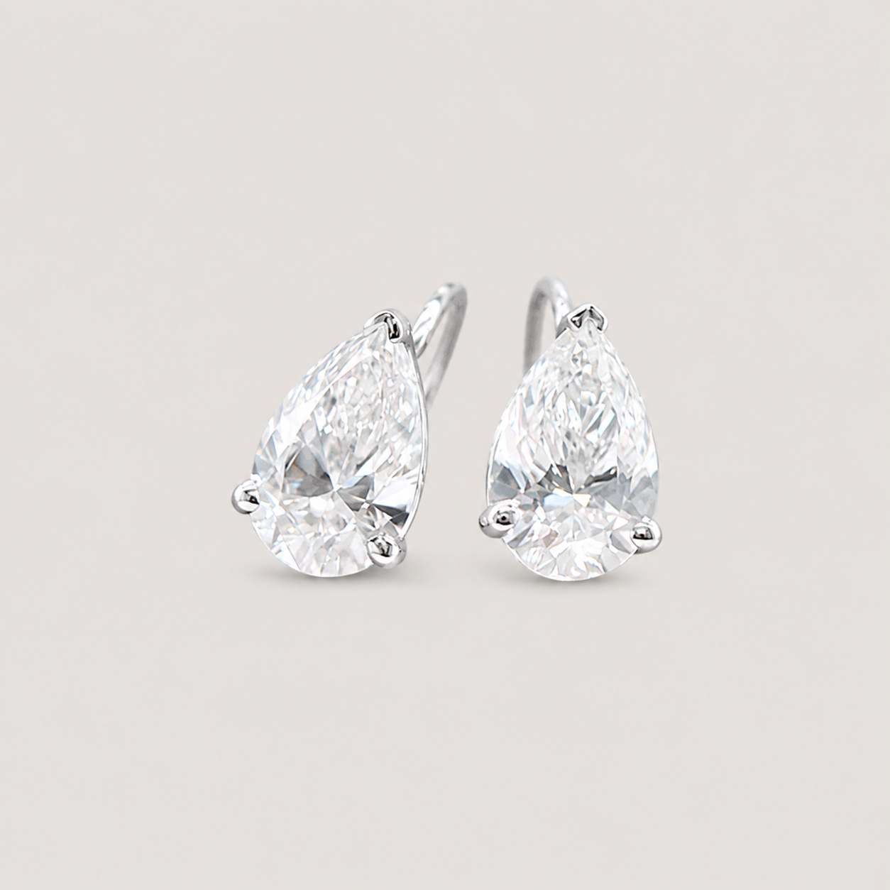 3 Ct. Lab Grown Diamond Pear Cut Dangle Earrings (VS-EF)