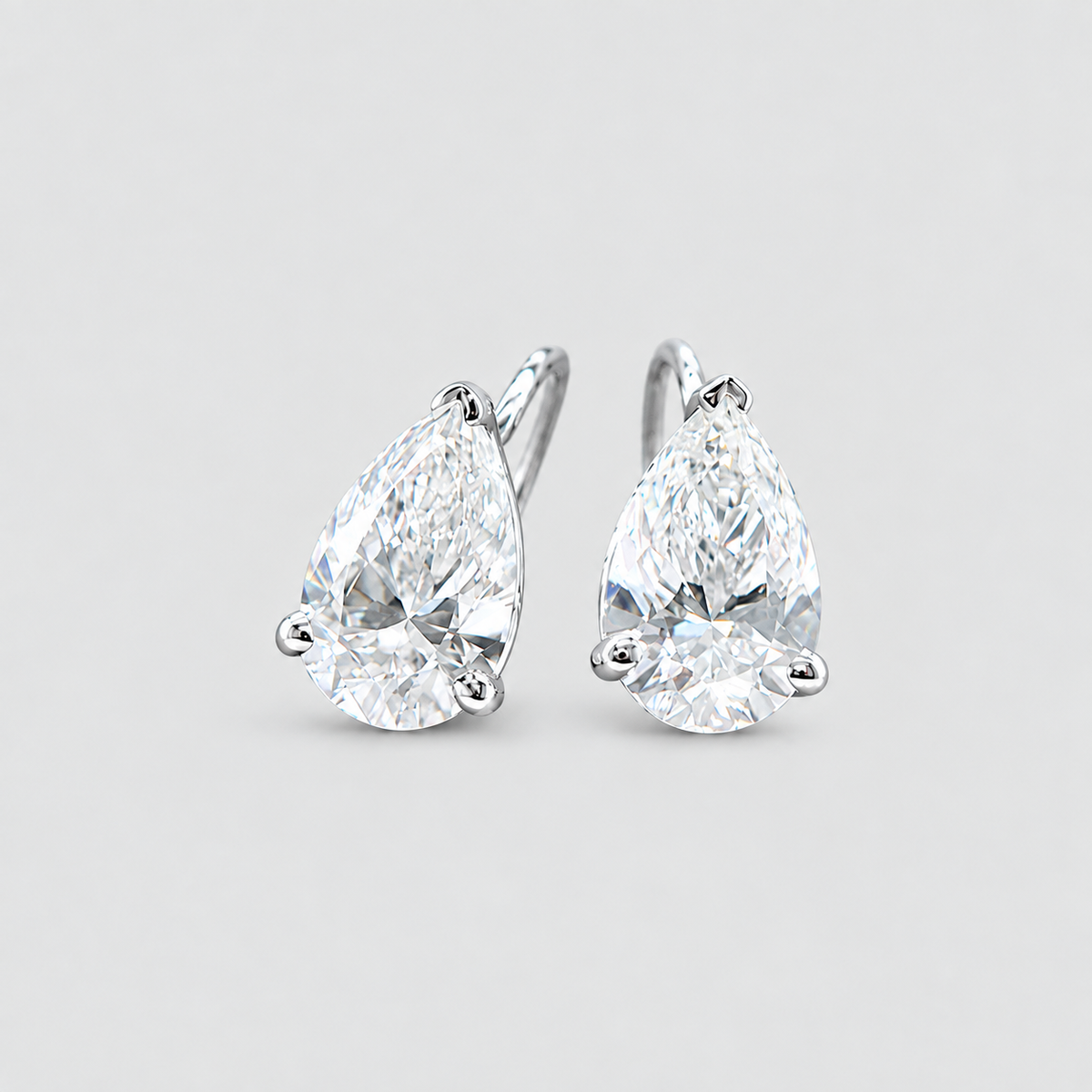 3 Ct. Lab Grown Diamond Pear Cut Dangle Earrings (VS-EF)