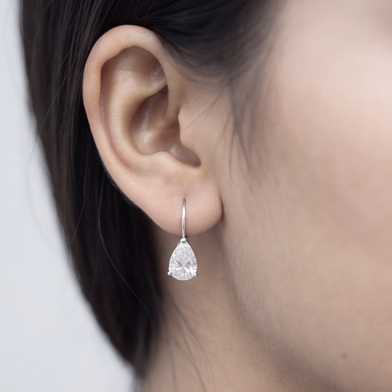 3 Ct. Lab Grown Diamond Pear Cut Dangle Earrings (VS-EF)