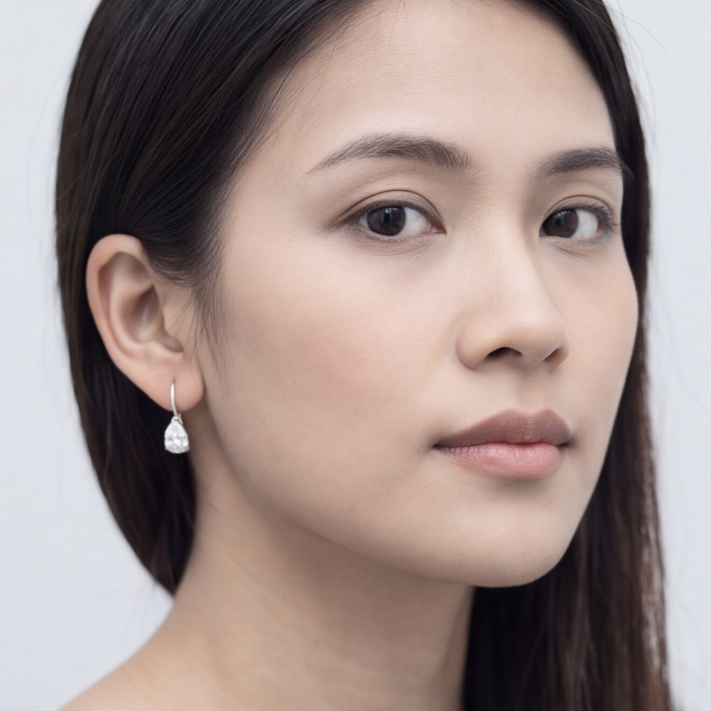 3 Ct. Lab Grown Diamond Pear Cut Dangle Earrings (VS-EF)