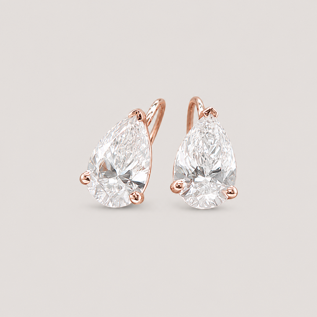3 Ct. Lab Grown Diamond Pear Cut Dangle Earrings (VS-EF)