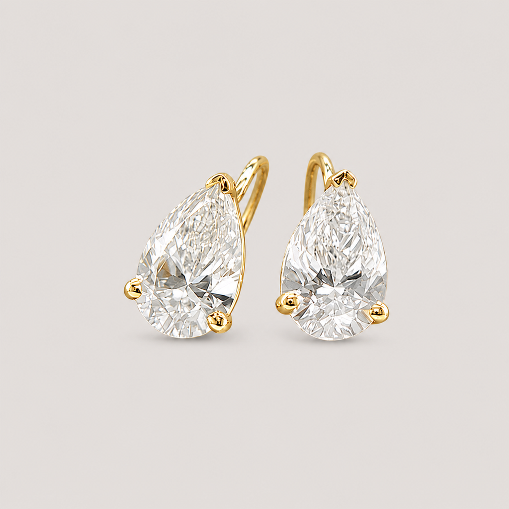 3 Ct. Lab Grown Diamond Pear Cut Dangle Earrings (VS-EF)
