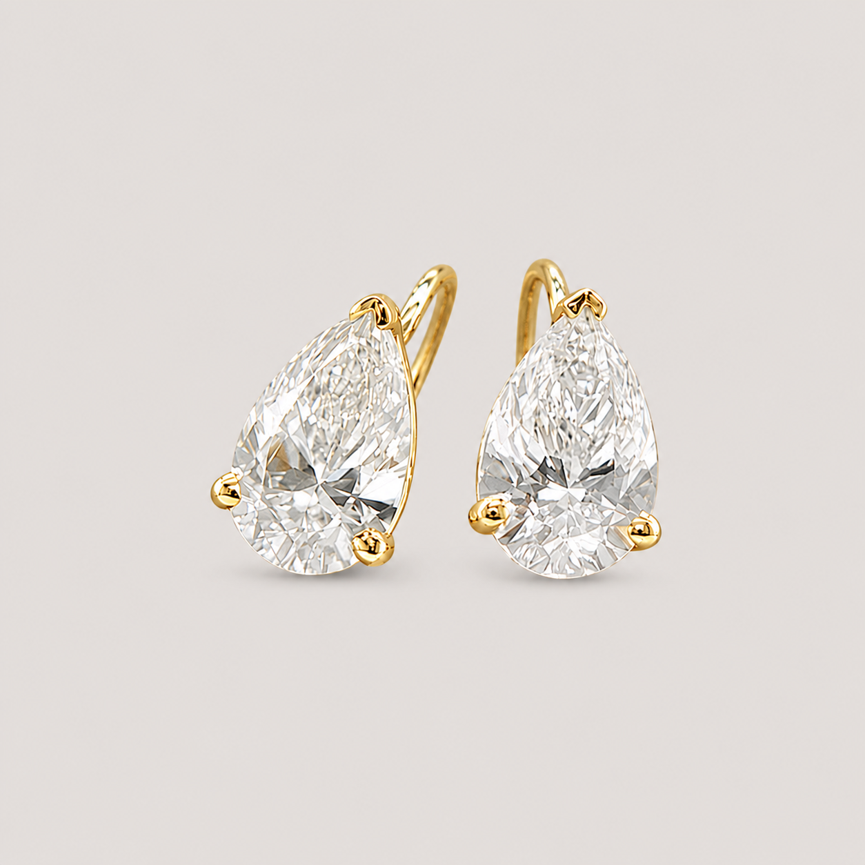 3 Ct. Lab Grown Diamond Pear Cut Dangle Earrings (VS-EF)