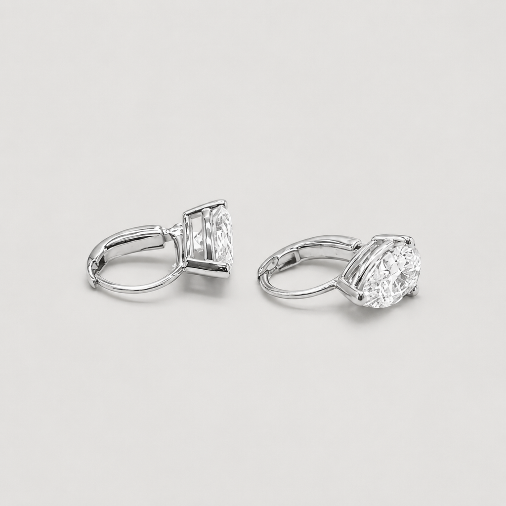 3 Ct. Lab Grown Diamond Pear Cut Dangle Earrings (VS-EF)