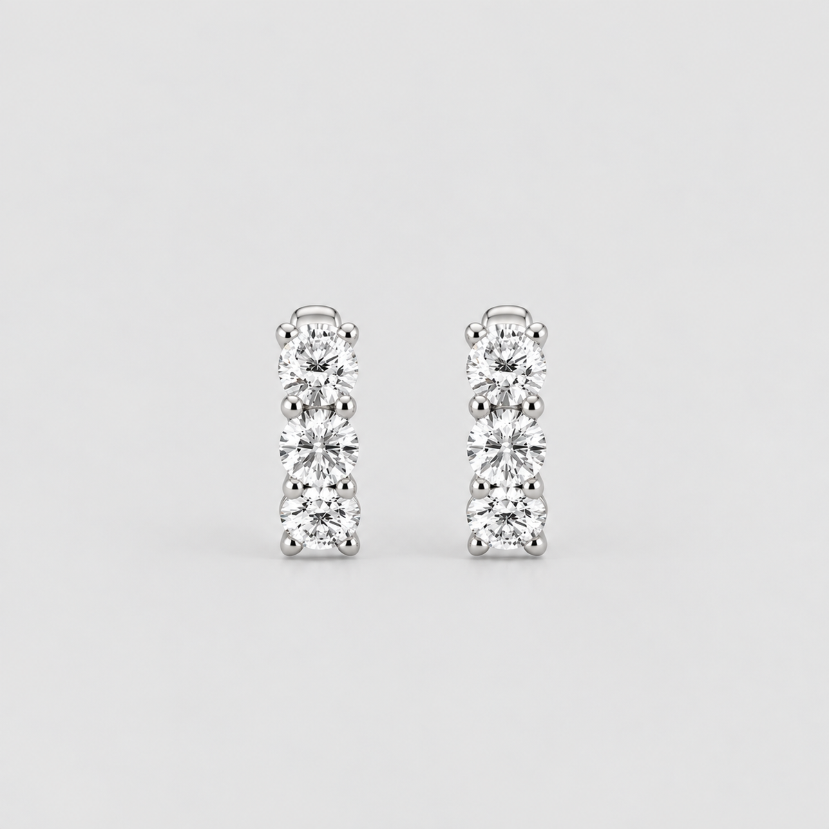 3 Ct. Round Cut Lab Grown Diamond Hoop Earrings (EF/VVS-VS)
