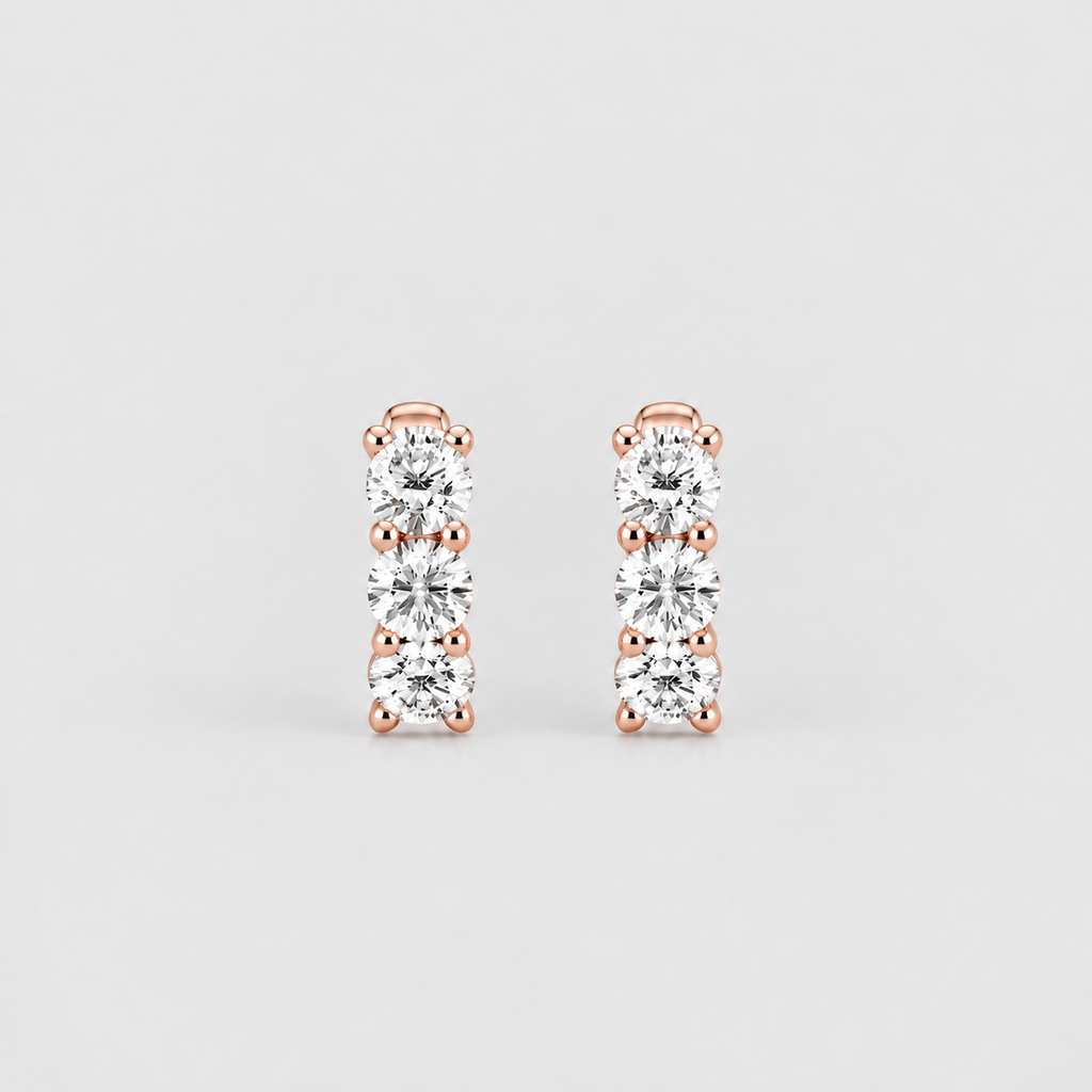 3 Ct. Round Cut Lab Grown Diamond Hoop Earrings (EF/VVS-VS)