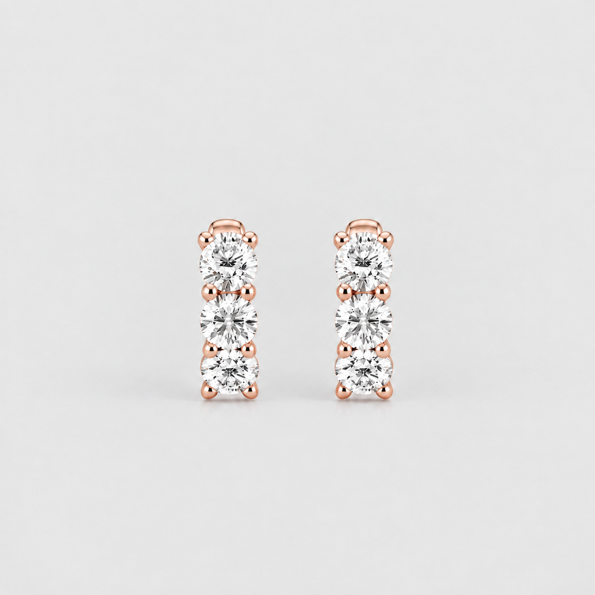 3 Ct. Round Cut Lab Grown Diamond Hoop Earrings (EF/VVS-VS)