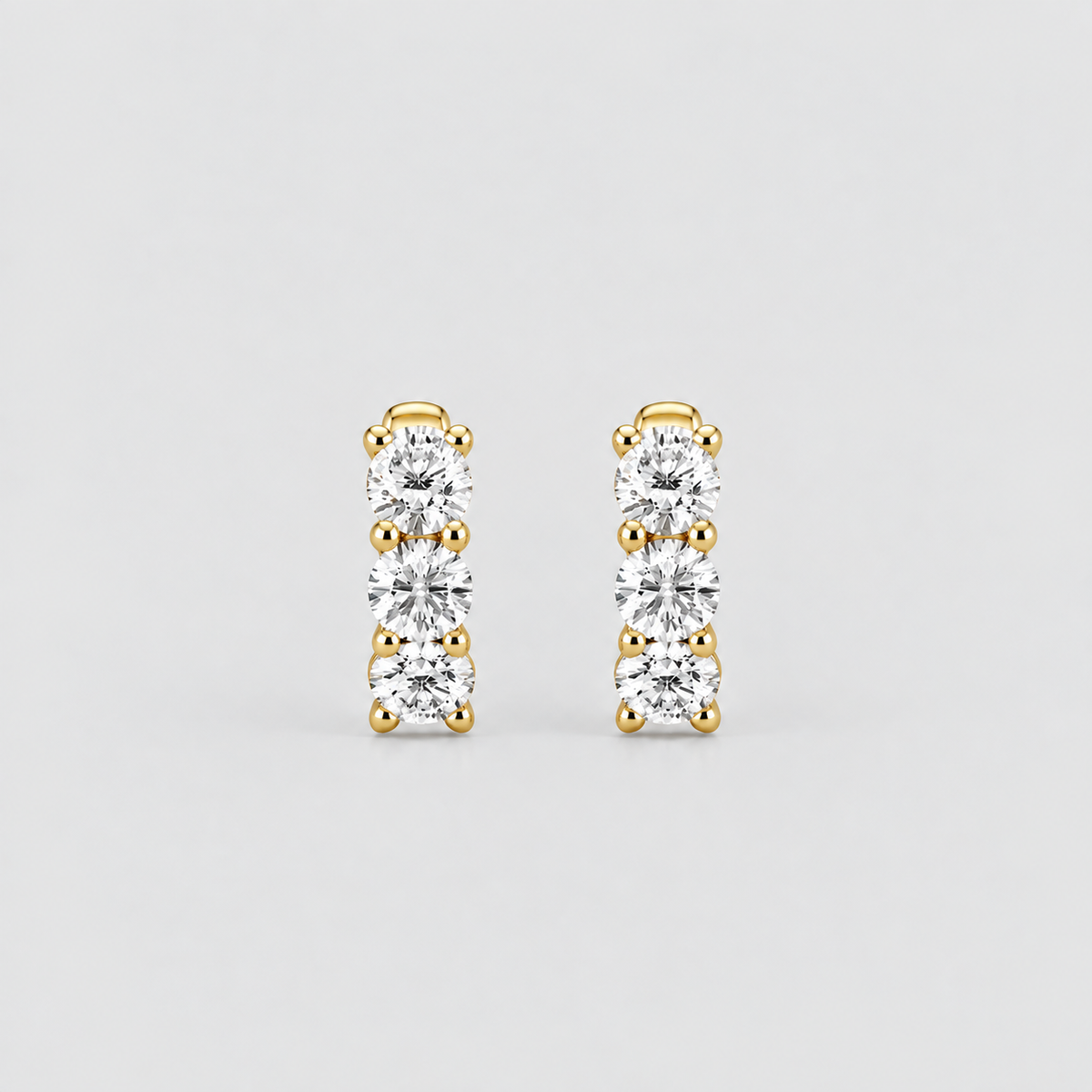 3 Ct. Round Cut Lab Grown Diamond Hoop Earrings (EF/VVS-VS)