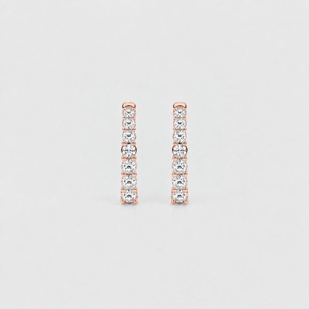 1 Ct. Lab-Grown Diamond Huggie Hoop Earring Round Cut (EF/VVS-VS)