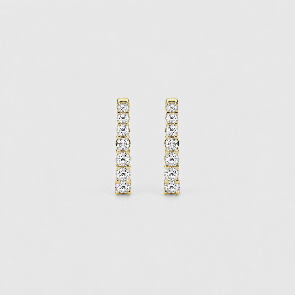 1 Ct. Lab-Grown Diamond Huggie Hoop Earring Round Cut (EF/VVS-VS)