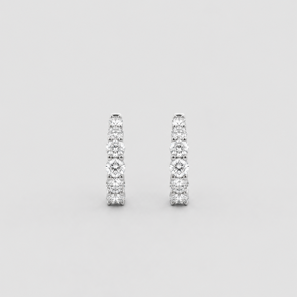 2 Ct. Lab-Grown Diamond Huggies Hoop Earrings Round-Cut (EF/VVS-VS)