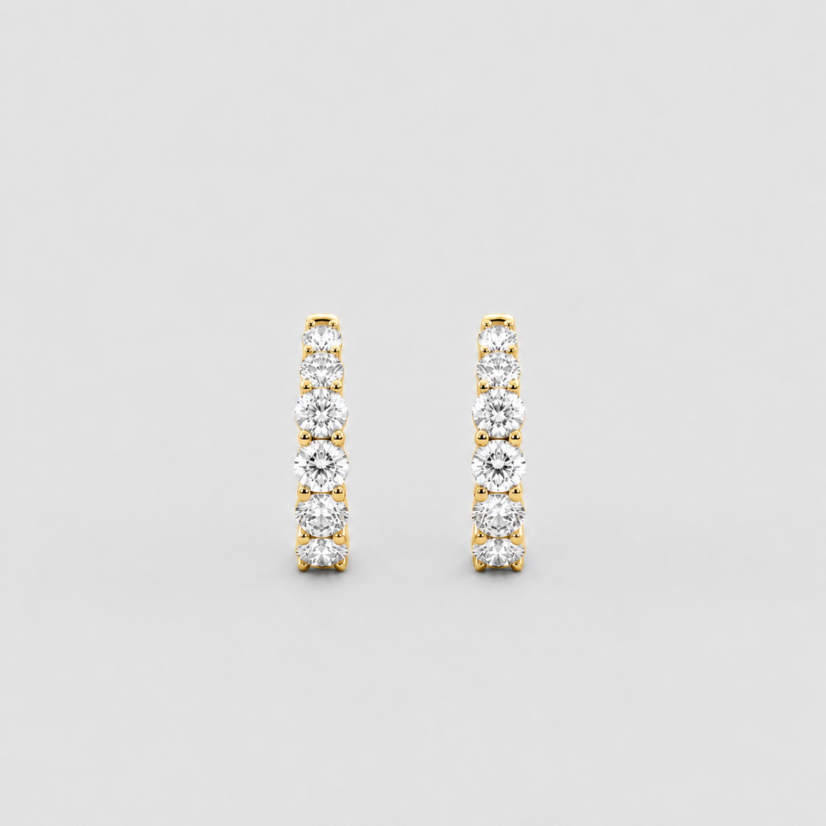 2 Ct. Lab-Grown Diamond Huggies Hoop Earrings Round-Cut (EF/VVS-VS)
