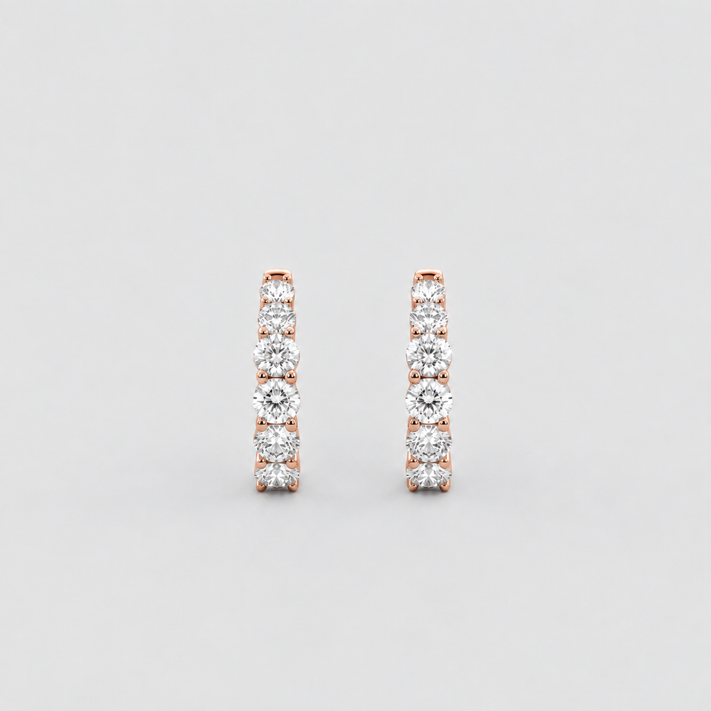 2 Ct. Lab-Grown Diamond Huggies Hoop Earrings Round-Cut (EF/VVS-VS)