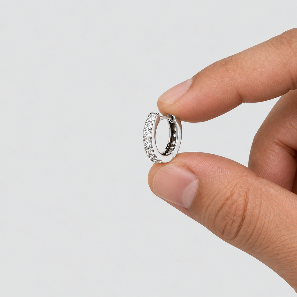 Lab Grown Diamond Men Hoop Earrings Round Cut 0.40 Ct. (EF/VVS-VS)