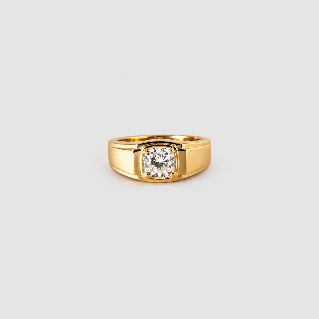 1.50 Ct. Lab Grown Diamond Cushion Cut Solitaire Men Ring (VS-EF)