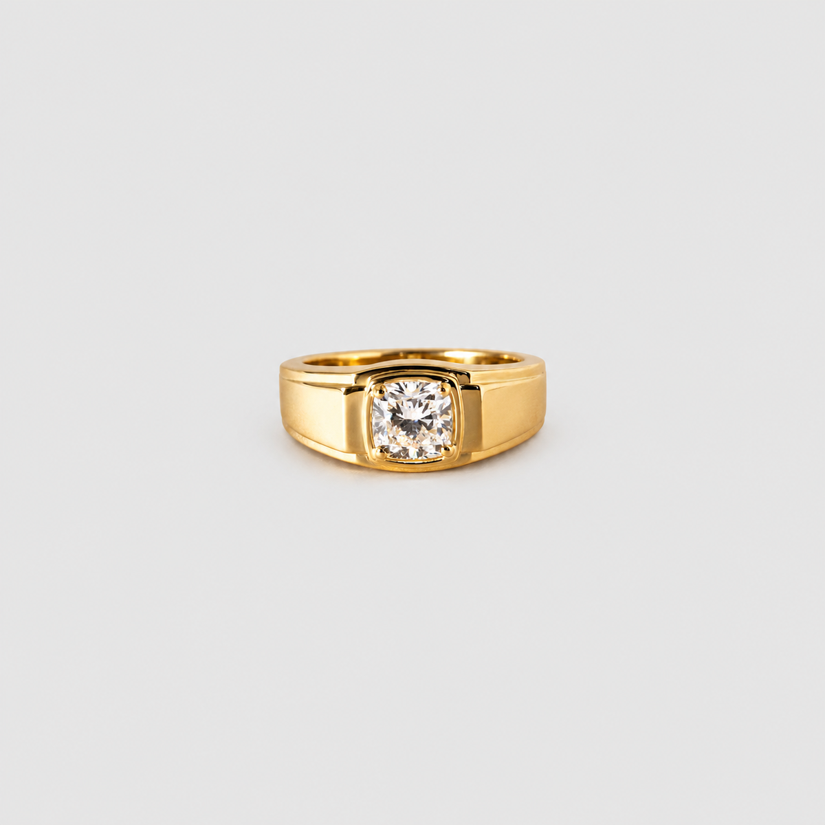1.50 Ct. Lab Grown Diamond Cushion Cut Solitaire Men Ring (VS-EF)