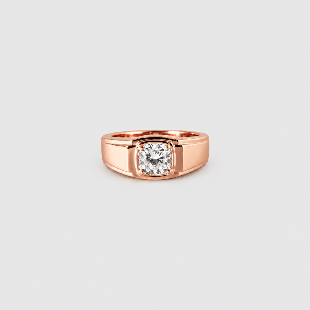 1.50 Ct. Lab Grown Diamond Cushion Cut Solitaire Men Ring (VS-EF)