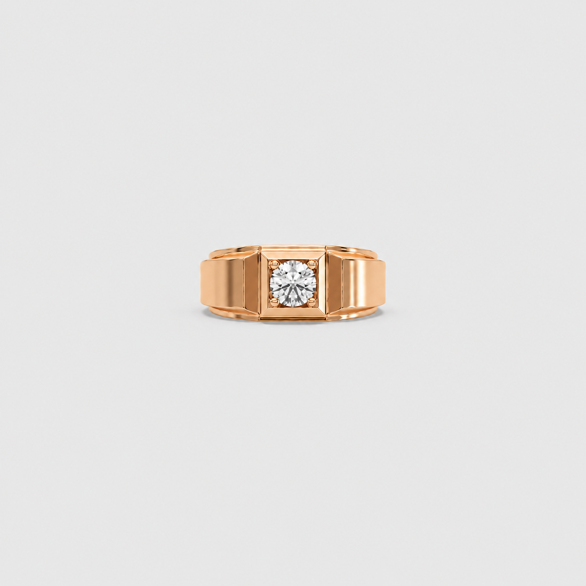 1 Ct. Lab Grown Diamond Round Solitaire Men Ring (VS-EF)