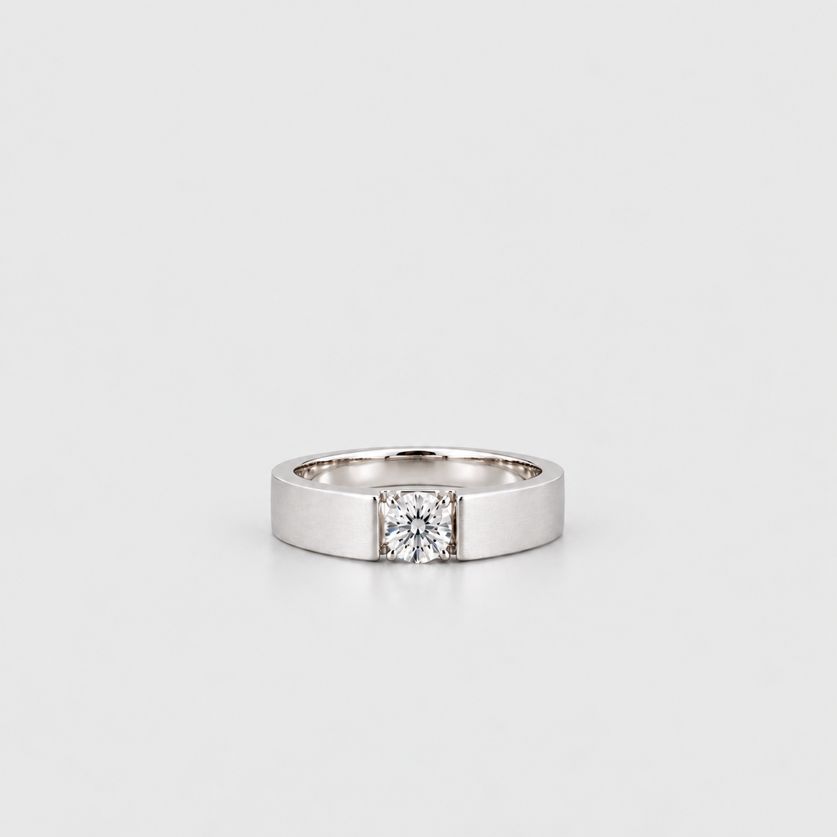 1 Ct. Lab Grown Diamond Round Cut Solitaire Men Ring (VS-EF)