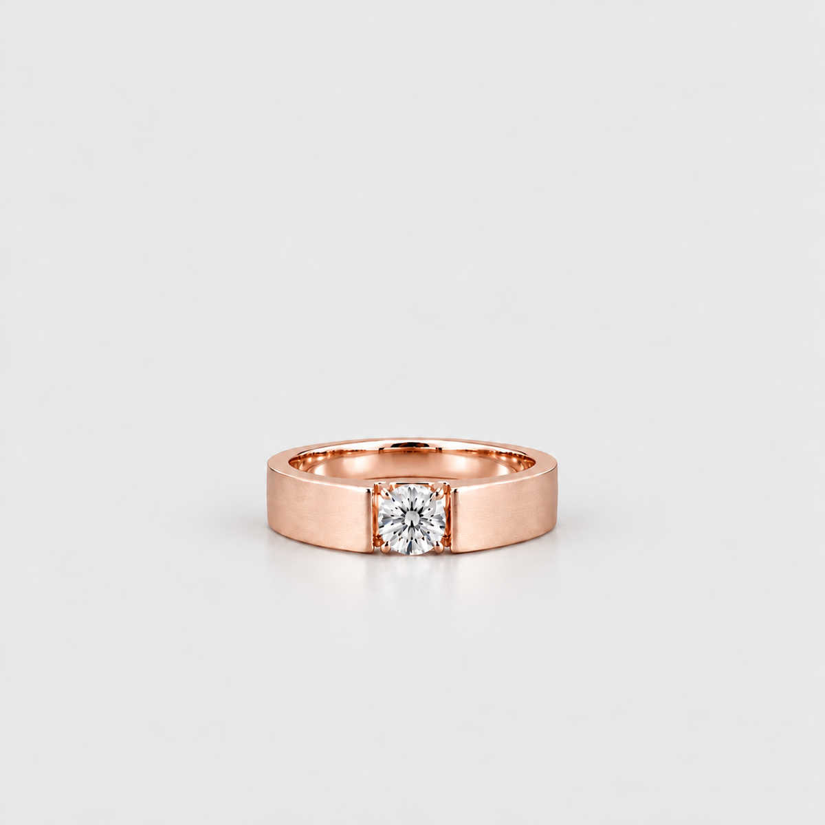 1 Ct. Lab Grown Diamond Round Cut Solitaire Men Ring (VS-EF)