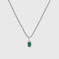 1 Ct. Emerald-Cut Natural Emerald Men’s Solitaire Pendant