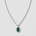 2 Ct. Emerald-Cut Natural Emerald Men’s Solitaire Pendant