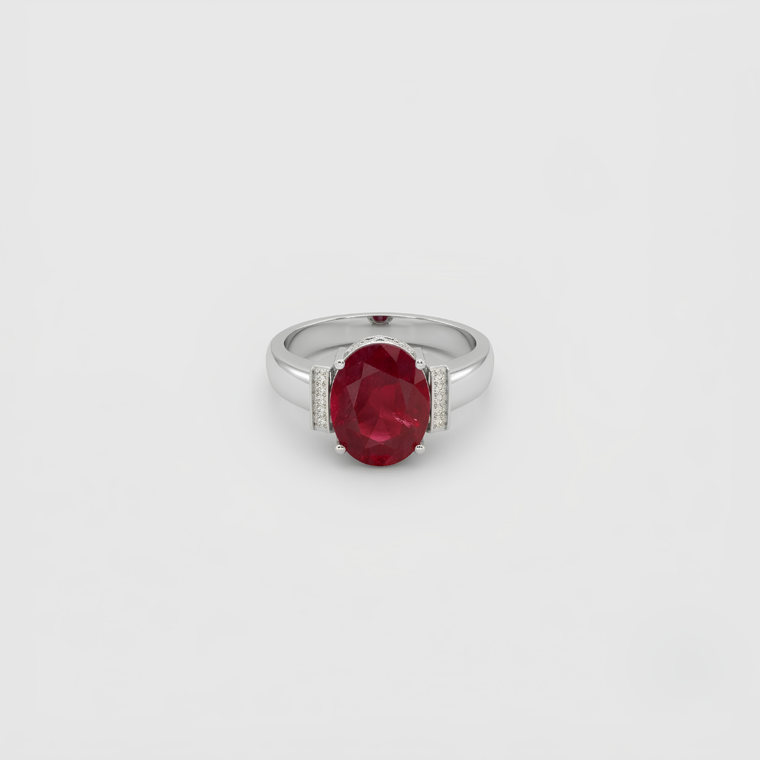 1.9 Ct. Lab-Grown Diamond & Natural Gemstone Men Ring