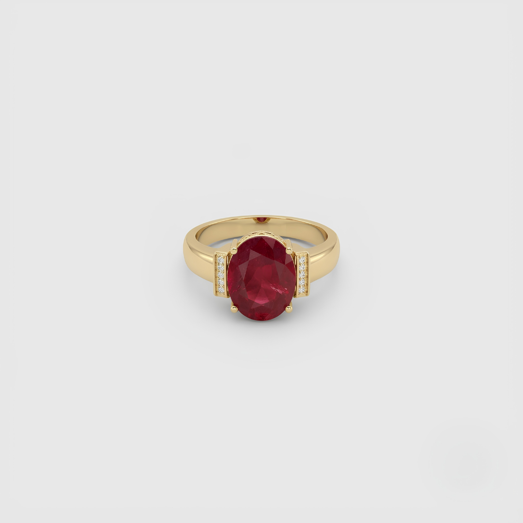 1.9 Ct. Lab-Grown Diamond & Natural Gemstone Men Ring