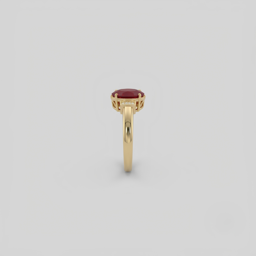 1.9 Ct. Lab-Grown Diamond & Natural Gemstone Men Ring