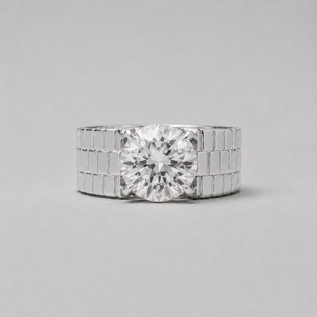 4 Ct. Men's Solitaire Ring in Lab Grown Diamonds (VS-EF)