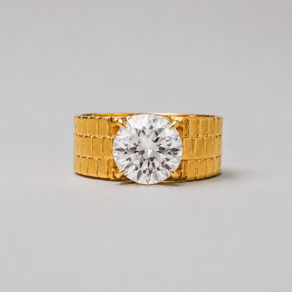 4 Ct. Men's Solitaire Ring in Lab Grown Diamonds (VS-EF)